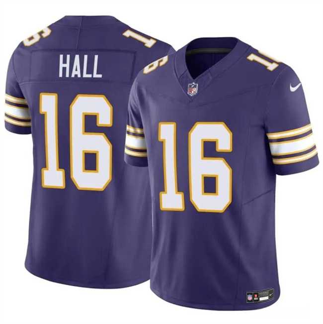 Men & Women & Youth Minnesota Vikings #16 Jaren Hall Purple 2023 F.U.S.E. Vapor Untouchable Throwback Limited Stitched Jersey->minnesota vikings->NFL Jersey